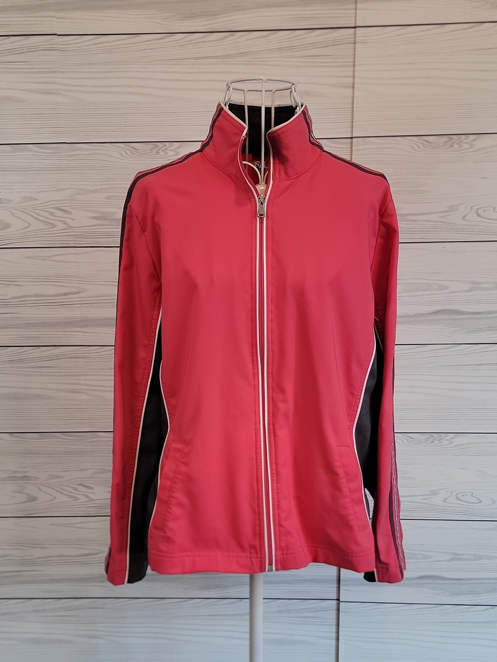 SJB Athletic Jacket Pink and Grey Activewear  Womens Size PL